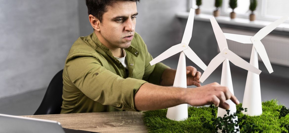 man-working-eco-friendly-wind-power-project-with-wind-turbines